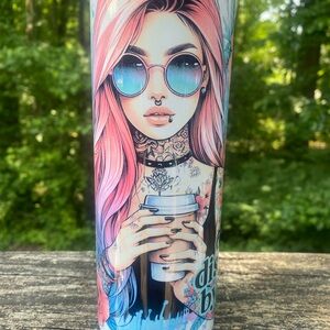 Colorful Tumbler with Artistic Design hot summer vibes 20oz